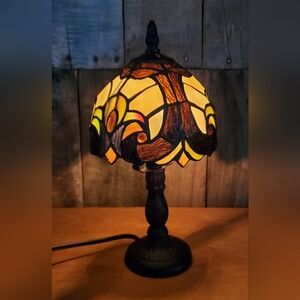 small, Tiffany-inspired lamp
